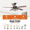 Parrot Uncle 52" Modern Black Glass Ceiling Fan with Light and Remote - 4 of 4