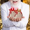 5-Pack Christmas Drawstring Bags, Velvet Gift Pouches for Candy, Party Favors, and Present Wrapping - 3 of 4