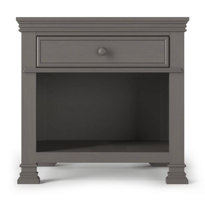 Chelsea Gray Pinewood 1-Drawer Nightstand with Open Shelf