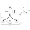 LNC Pulpmille 3-Light 42.1" Modern Linear Oversized Kitchen Island Pendant Lights, Black with Clear Cone Glass Shades - 3 of 4