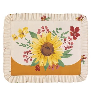Collections Etc Charming Sunflower Ruffled Edge Pillow Sham Gender Neutral - 1 of 2
