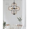 Cal Lighting 60W x 4 Tahoka Metal Chandelier with Burlap Wrapped Frame - 4 of 4