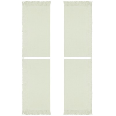 White Cotton Fringed Square Table Napkins Set of 4