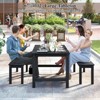 Tangkula HDPE Outdoor Dining Table for 6 Person 67" Patio Table w/ Wood-Like Tabletop - 3 of 4
