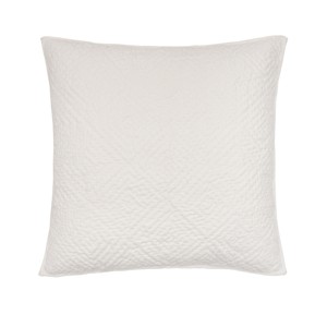EY Essentials 26" x 26" Vela Ivory Cotton Euro Sham - Machine Washable - 1 of 4