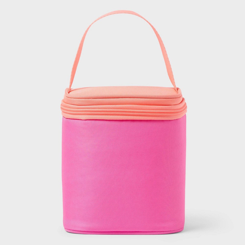 4 Cans/3.1qt Soft Sided Personal Cooler - Sun Squad™ Pink: Recycled Polyester Material