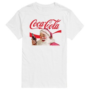 Men's - Coca Cola - Santa Closeup Coca Cola Logo Short Sleeve Graphic T-Shirt - 1 of 4