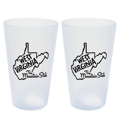 Silipint: State Pint Glasses 16oz: 2 Pack - West Virginia - Icicle Silicone Cups - image 1 of 4