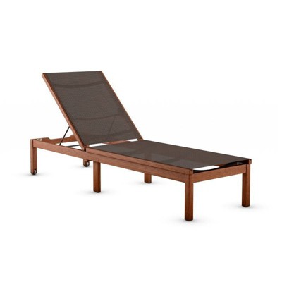 Amazonia Solid Wood 100 FSC and Mesh Lounger, Brown