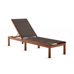 Amazonia Solid Wood 100 FSC and Mesh Lounger, Brown - 1 of 2