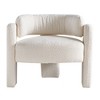 TOAOTBNBO Round Upholstered Barrel Arm Chair, Single Sofa Accent Chair with Wood Legs for Small Spaces Barrel Armchairs with Open Back, Beige - 2 of 4