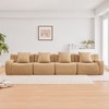 4-Seat Teddy Fabric Boneless Straight Sectional Sofa with No Assembly Required, Anti-Slip Design, and 32D High-Density Sponge - 3 of 4