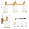 POWLIG 19.88-in 3-Light Vintage Courtly Gold Bathroom Vanity Light with Frosted Milk Glass Shade - 4 of 4