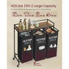 3-Compartment Laundry Sorter Hamper with Removable Bags, 43.5 Gal Capacity, Hook-and-Loop Fasteners, Ink Black and Rustic Brown - 2 of 4