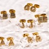 EVRY JEWELS WATERPROOF Gold or Silver Plated Stainless Steel Crystal Initial Stud Earrings - 3 of 3