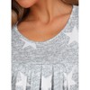 cheibear Women's Pleated Front Short Sleeve Nightgowns House Dress Nightshirt - 4 of 4