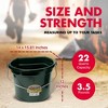 Little Giant 22 Quart Durable and Heavy-Duty Flat Plastic Animal Feed Bucket with Knob Bail and Stacking Ribs for Farms and Ranches, Green - 3 of 4