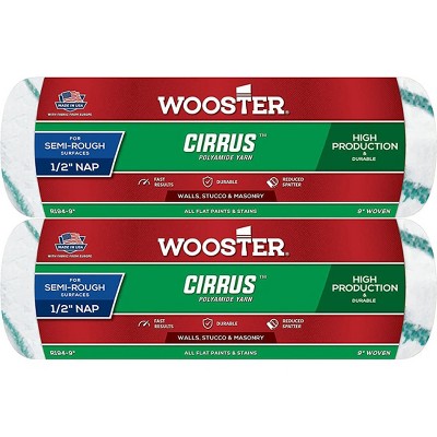Wooster Genuine 9" Cirrus 1/2" Nap Roller Cover 2-Pack, R194-9-2PK