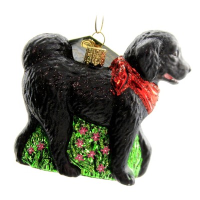 Old World Christmas 3.5" Black Doodle Dog Ornament Faithful  -  Tree Ornaments