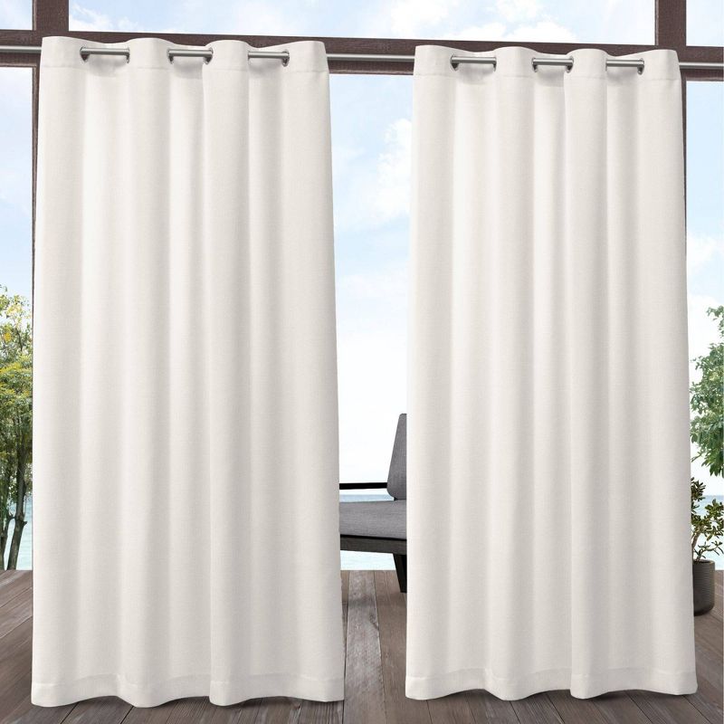 Set Of 2 Biscayne Grommet Top Light Filtering Window Curtain Panels - Exclusive Home, 1 of 7