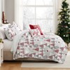 FIONECA Christmas Quilt Set: Oversized Reversible Farmhouse Holiday Bedding Sets Tree/Reindeer Pattern Ultra-Soft Brushed Microfiber 3 Size - 2 of 4