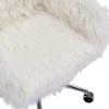 Sapphtopaz Modern Faux Fur Office Chair with Wheels Adjustable Height Fluffy Upholstered Vanity Chair with Metal Frame & Armrest for Home Office - 2 of 4