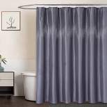 Grey Shimmer Faux Silk Fabric Shower Curtain with Chic Sparkle Crystal Design,72x72 Inches