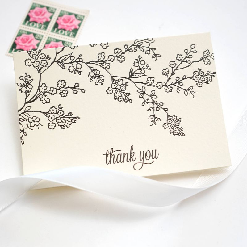 50ct Blank Thank You Cards Floral, 3 of 4