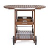 Maliang Acacia Wood Kitchen Carts With 1 Built-In Wine Rack And 2 Drawers, Extendable Table Top - 2 of 4