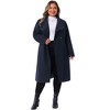 Agnes Orinda Women's Plus Size Winter Stand Collar Long Sleeve Back Split Long Overcoat - 3 of 4