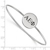 Black Bow Jewelry Sterling Silver Alpha Epsilon Phi Greek Life Bangle Bracelet 8 Inch - 2 of 3