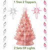 Casafield Hand Painted Ceramic Christmas Tree, 12-Inch Pre-Lit Tree with 100 Multi Color Lights and 2 Star Toppers - 2 of 4