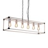 41" Industrial 6-Light Linear Chandelier with Matte Metal Frame, Dual Chains, Adjustable Height for Dining Room, Kitchen Island, or Bar - 3 of 4