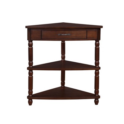 NicBex 33.86''Corner Console Table with Storage Drawer Modern Side Table with 2 Open Shelves for Corner,Small Space