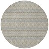 Silver Gray And Gold Floral Medallion Washable Indoor Outdoor Area Rug - 4 of 4