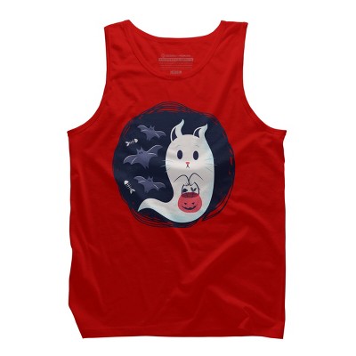 Men's Design By Humans halloween ghost cat By ArtStyleAlice Tank Top