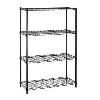 SKONYON 4 Shelf Wire Shelving Black Storage Shelf, 1000Lbs Capacity
