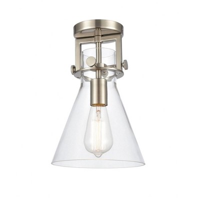 Newton Cone - 1 Light Flush Mount In Industrial Style-12 Inches Tall and 8 Inches Wide