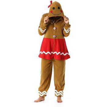 Just Love Womens One Piece Santa Skull Adult Onesie Faux Shearling Lined  Hoody Xmas Pajamas 6342-10177-s : Target