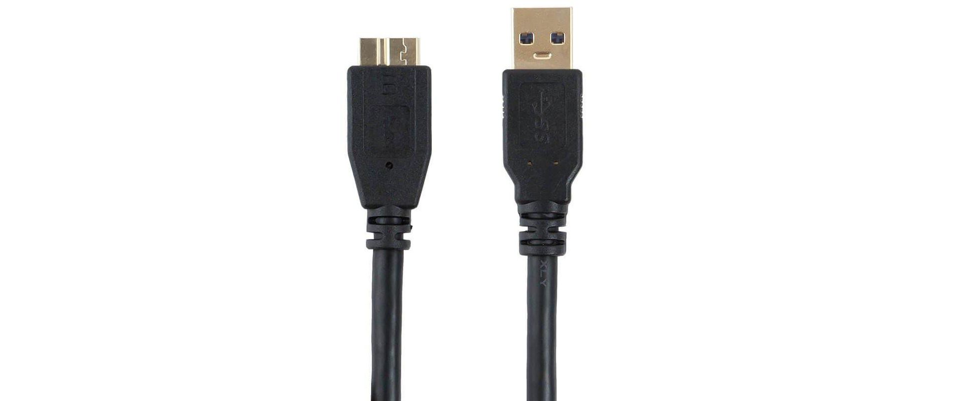 Monoprice USB 3.0 Type-A Male to Micro Type-B Female Cable - 1.5 Feet - Black | Compatible with Android, Hard drives, Samsung, HTC, WD and More! -