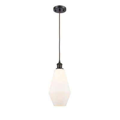 Cindyrella - 1 Light Cord Hung Mini Pendant In Industrial Style-14.5 Inches Tall and 7 Inches Wide