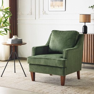Karl Home |29 inch Wide T-Cushion Polyester Solid Wood Accent Chair - 1 of 4