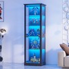 Fredees 70.8" Glass Display Cabinet with Tri-Color Motion LED Light, Storage Shelf Function, 5-Tier Curio with Pop-Up Glass Doors - 3 of 4