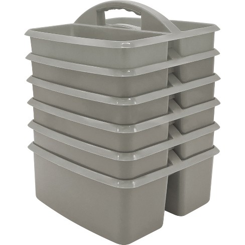 Gray Plastic Storage Caddy, Pack Of 6