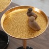 Syemin End Tables Adjustable Side Table Small Tea Martini Table, Gold Decorative Pedestal End Table for Display and Storage, Black, 9.8"*9.8"*24.4" - 4 of 4