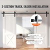 VEVOR 8FT Sliding Barn Door Hardware Kit, 330LBS Heavy Duty Barn Door Track Kit for Double Doors, Fit 3.7-4.3FT Total Wide and 1.3"-1.8" Thick,Black - 3 of 4