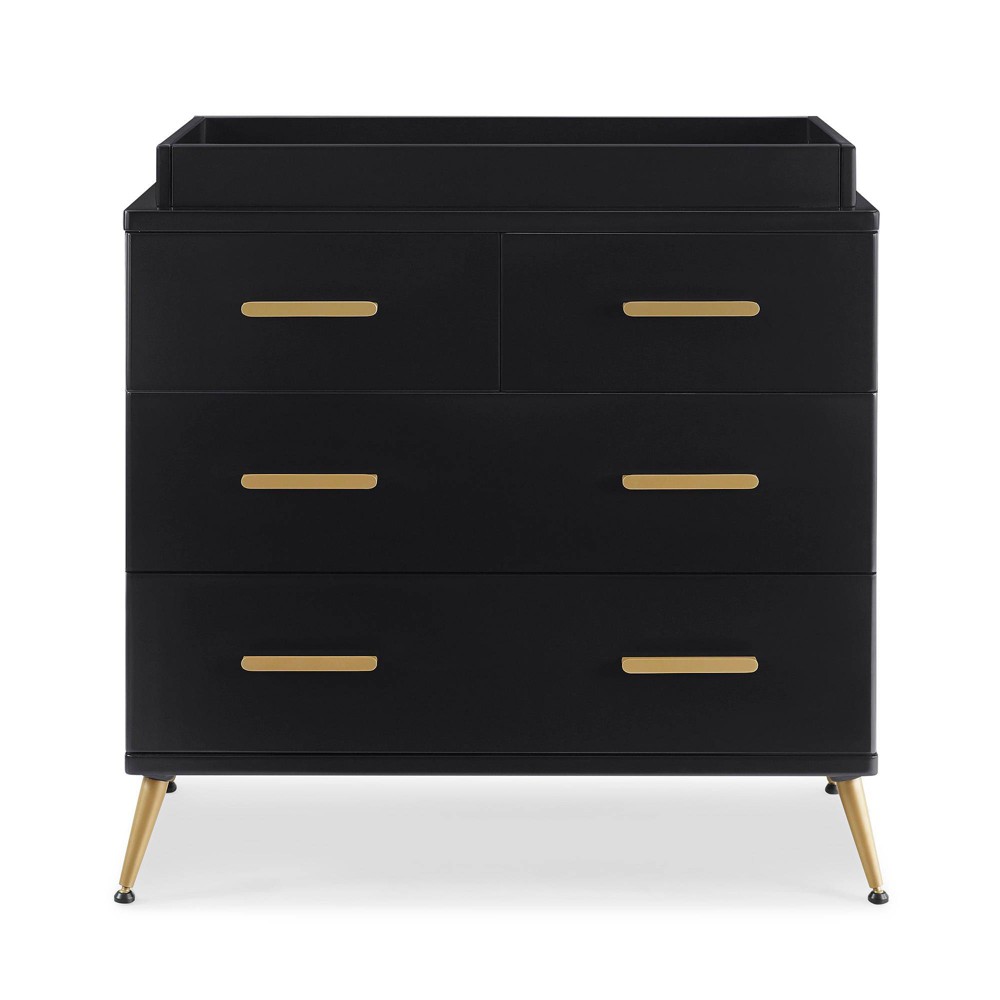 Photos - Dresser / Chests of Drawers Delta Children Sloane 4 Drawer Dresser with Changing Top - Black Ebony/Bro