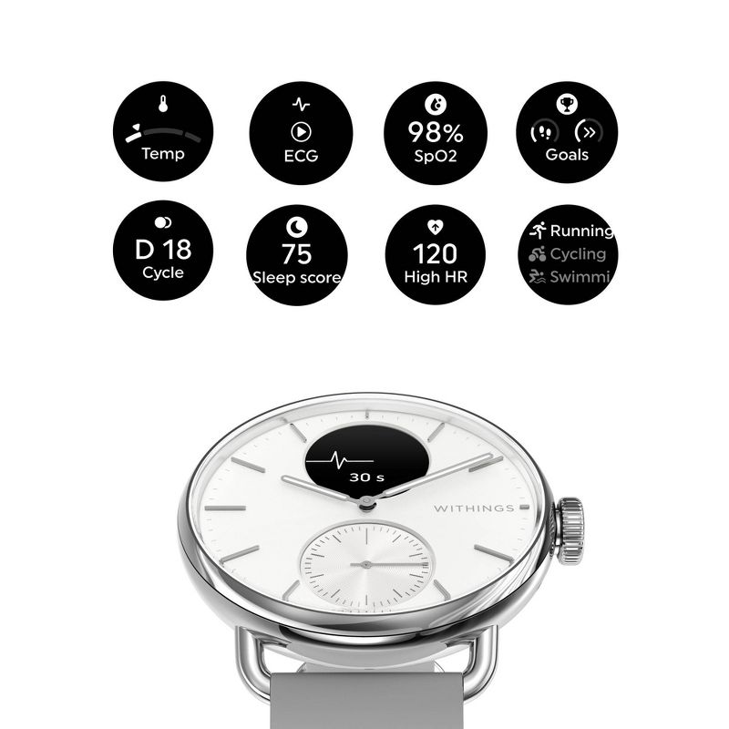 Withings ScanWatch 2 - 38mm White, 3 of 11