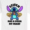 Men's - Lilo and Stitch - Stitch Has A Pizza My Heart Short Sleeve Graphic T-Shirt - 2 of 4