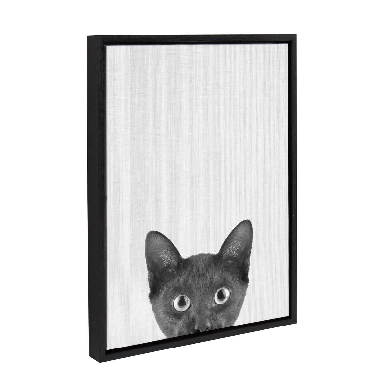 Kate &#38; Laurel All Things Decor 18&#34;x24&#34; Sylvie Black Kitten Framed Canvas Wall Art by Simon Te of Tai Prints Black Cute Cat Portrait, 2 of 6